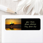 Beach Horse and Rider Dressage  Etiket (Insitu)