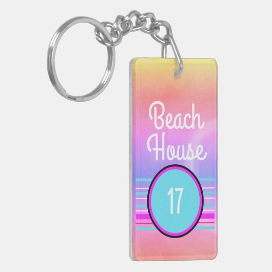 Beach House 80s Pastels Sleutelhanger (Voorkant Links)