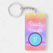 Beach House 80s Pastels Sleutelhanger (Voorkant)