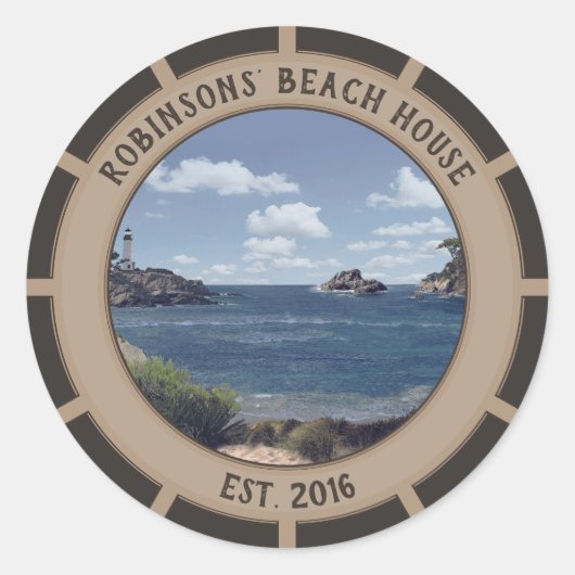 Beach House (aanpasbare) Sticker (Voorkant)