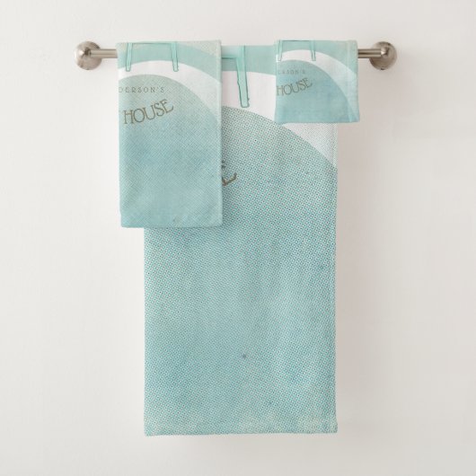 Beach House Adirondack Chairs Aqua Blue ID623 Bad Handdoek (Insitu)