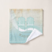 Beach House Adirondack Chairs Aqua Blue ID623 Bad Handdoek (Wasdoekje)