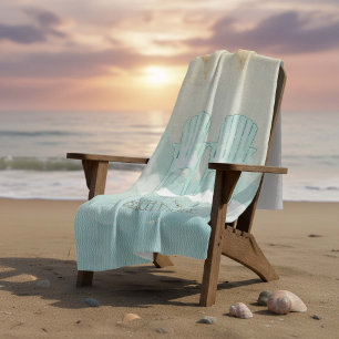 Beach House Adirondack Chairs Aqua Blue ID623 Fleece Deken