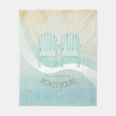 Beach House Adirondack Chairs Aqua Blue ID623 Fleece Deken (Voorkant)