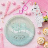 Beach House Adirondack Chairs Aqua Blue ID623 Papieren Bordje (Feest)