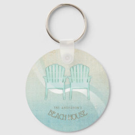 Beach House Adirondack Chairs Aqua Blue ID623 Sleutelhanger