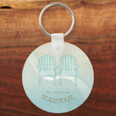 Beach House Adirondack Chairs Aqua Blue ID623 Sleutelhanger (Voorkant)