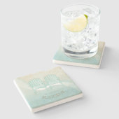 Beach House Adirondack Chairs Aqua Blue ID623 Stenen Onderzetter (Zijkant)