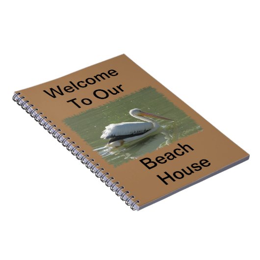 Beach House Airbnb Pelican Foto Kust Vogel Gast Notitieboek (Rechterzijde)