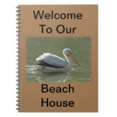 Beach House Airbnb Pelican Foto Kust Vogel Gast Notitieboek (Voorkant)