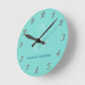 Beach House, Anchor, Mint Green Ronde Klok (Hoek)