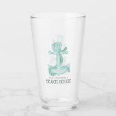 Beach House Anchor & Rope Aqua Blue ID623 Glas (Achterkant)