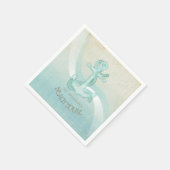Beach House Anchor Silhouette Aqua Blue ID623 Servet (Hoek)