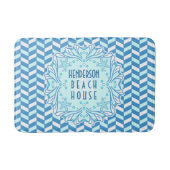 Beach House Art Deco Shell en Herringbone Custom Badmat (Voorkant)