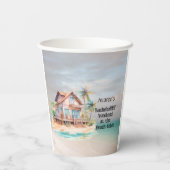 Beach House Bachelorette Party Papieren Bekers (Achterkant)