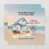 Beach House Bachelorette Party uitnodiging (Voorkant / Achterkant)