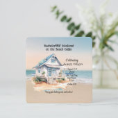 Beach House Bachelorette Party uitnodiging (Staand voorkant)