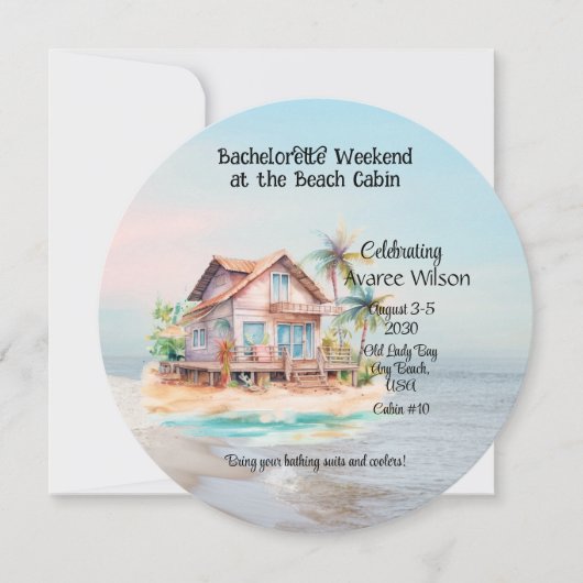 Beach House Bachelorette Party uitnodiging (Voorkant)