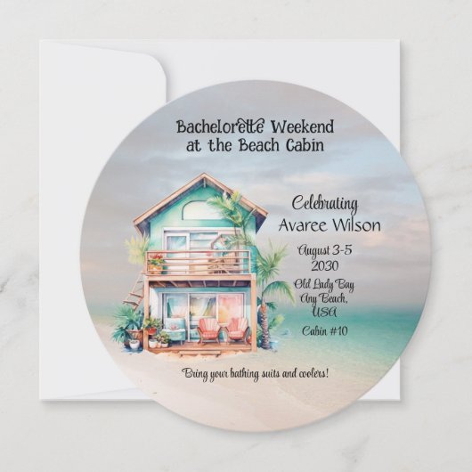 Beach House Bachelorette Party uitnodiging (Voorkant)