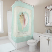 Beach House Bathroom - Aangepaste welkomstknop Douchegordijn (In situ)