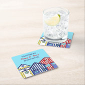 Beach House Beach Huts Nautical Kartonnen Onderzetters (Insitu)