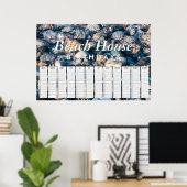 Beach House Beach Rocks Eeuwig Verjaardagskalender Poster (Thuiskantoor)