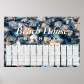 Beach House Beach Rocks Eeuwig Verjaardagskalender Poster (Voorkant)