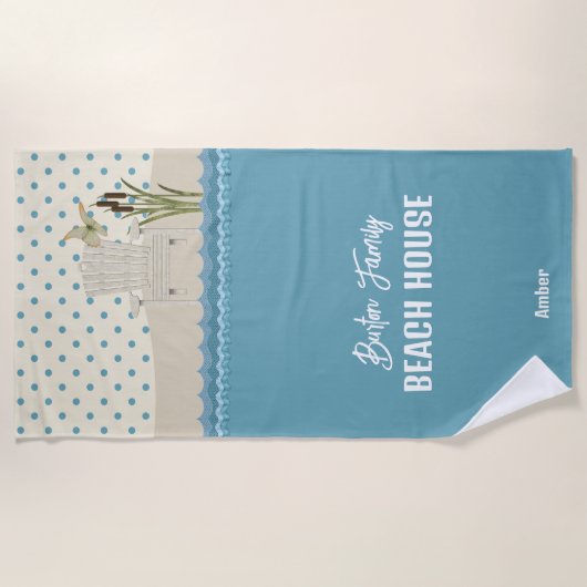 Beach House Beach Scene Lake House Beach Towel Strandlaken (Voorkant)