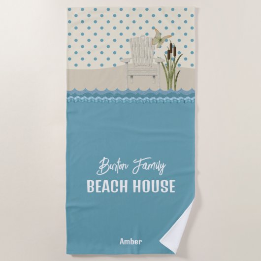 Beach House Beach Scene Lake House Beach Towel Strandlaken (Voorkant)