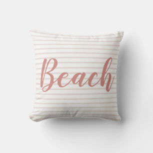 Beach House Beige Nautical Stripe Buitenkussen