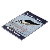 Beach House Black White Wading Bird Welkom Notitieboek (Linkerzijde)