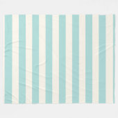 Beach House Blanket Aqua en Ivory Stripes Fleece Deken (Voorkant (Horizontaal))