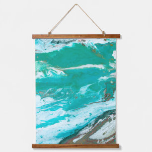 Beach House Blauwe abstracte golf Hangend Wandkleed