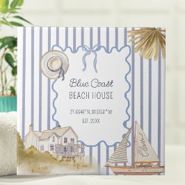 Beach House Blue Coastal Chic Blue Stripes Tegeltje