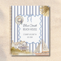 Beach House Blue Coastal Chic Guestbook