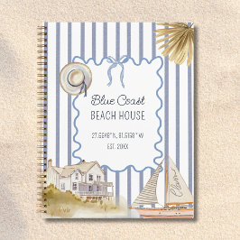 Beach House Blue Coastal Chic Guestbook Notitieboek
