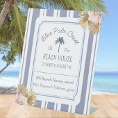 Beach House Blue Strip Coastal Boho Boerderij Wifi Reclamebord Met Voetstuk