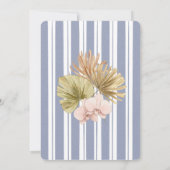 Beach House Blue Stripe Coastal Housewarming Party Kaart (Achterkant)