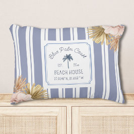 Beach House Blue Stripes Coastal Boho Farmhouse Accent Kussen