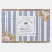 Beach House Blue Stripes Coastal Boho Farmhouse Deken (Voorkant)