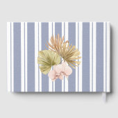 Beach House Blue Stripes Coastal Boho Farmhouse Gastenboek (Achterkant)