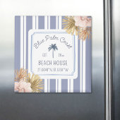 Beach House Blue Stripes Coastal Boho Farmhouse Magneet