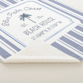 Beach House Blue Stripes Coastal Boho Farmhouse Sherpa Deken (3/4)