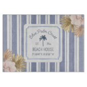 Beach House Blue Stripes Coastal Boho Farmhouse Snijplank (Voorkant)