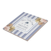 Beach House Blue Stripes Coastal Boho Farmhouse Tegeltje (Zijkant)