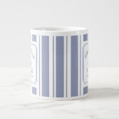 Beach House Blue Stripes Coastal Farmhouse Grote Koffiekop (Voorkant)