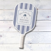 Beach House Blue Stripes Coastal Farmhouse Pickleball Paddle
