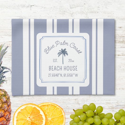 Beach House Blue Stripes Coastal Farmhouse Theedoek