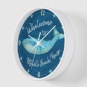 Beach House Blue Whale Nautical Whalecome | Aangep (Hoek)