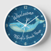 Beach House Blue Whale Nautical Whalecome | Aangep